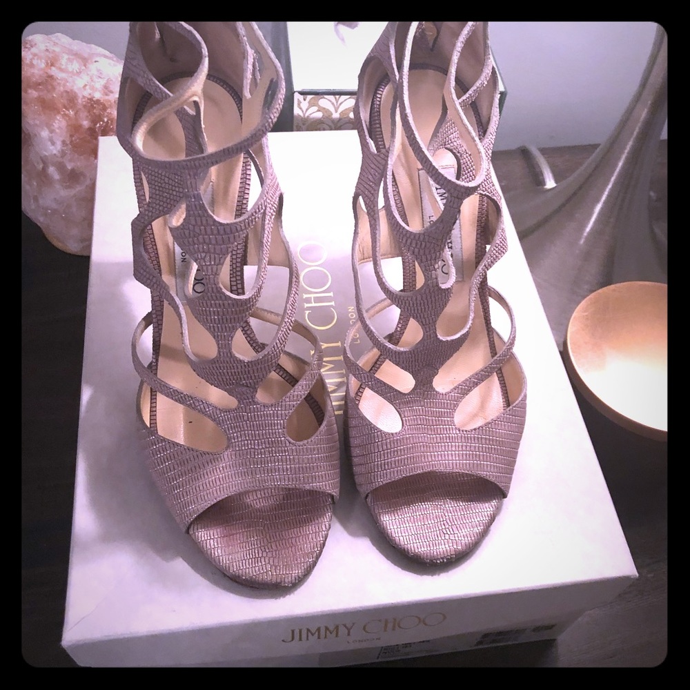 Jimmy Choo gladiator glitter heel